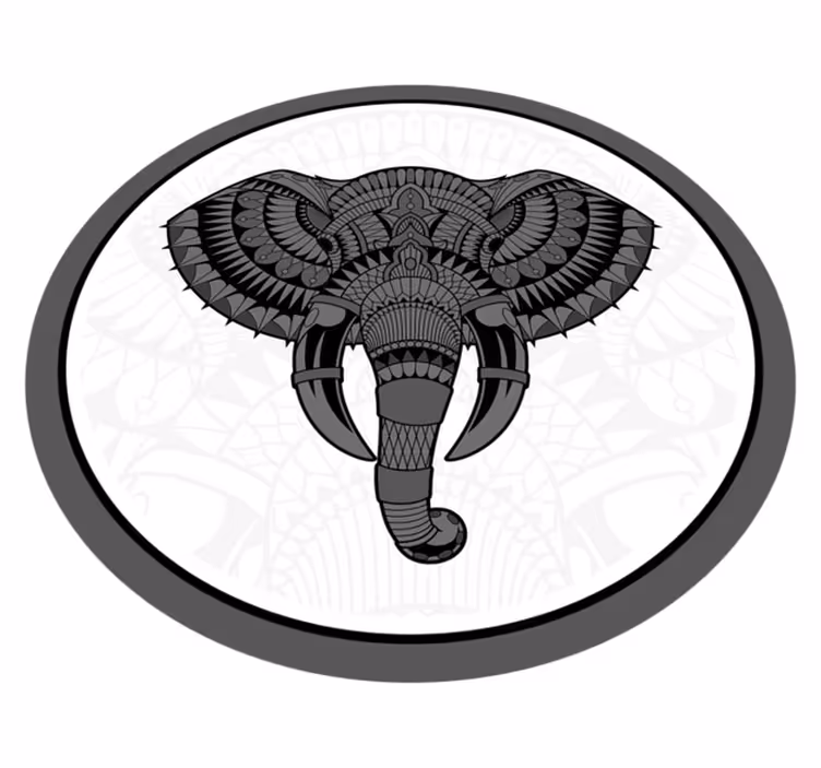 Aflombra vinílica animales mandala gris elefante - TenVinilo