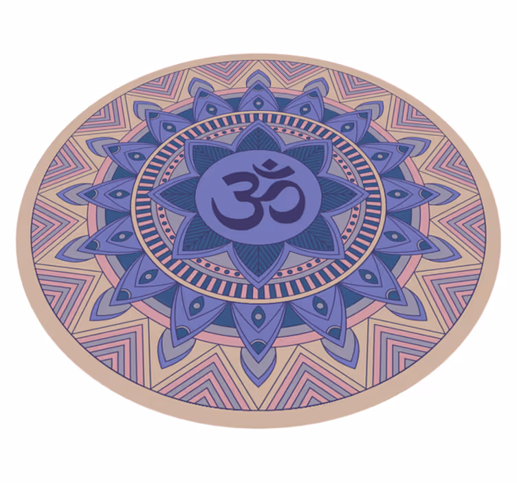 Alfombra vinílica mandala Mandala colorido con símbolo om - TenVinilo