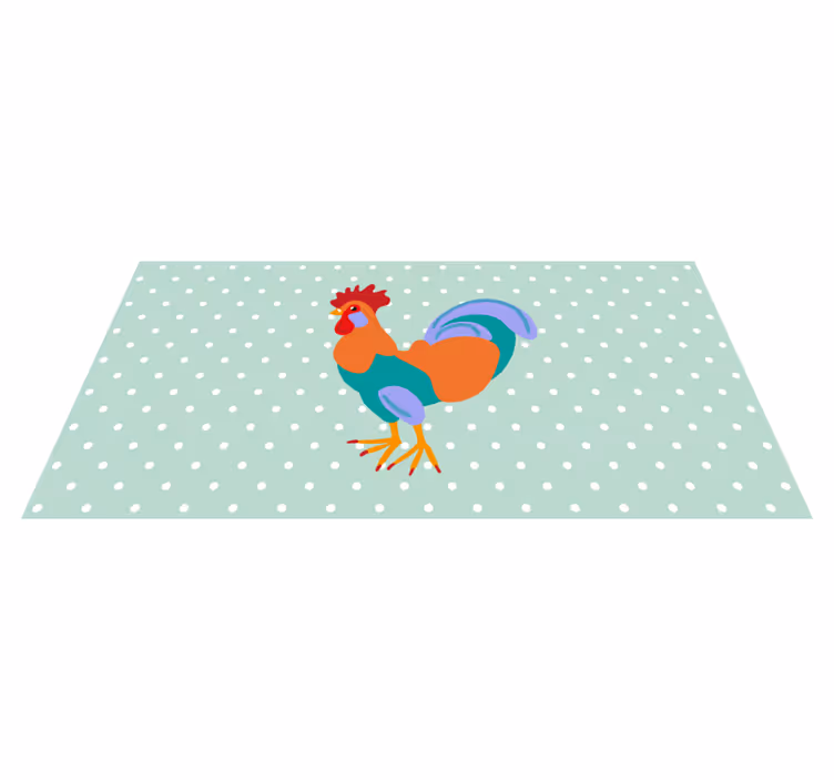 Aflombra vinílica animales arte del gallo vibrante - TenVinilo