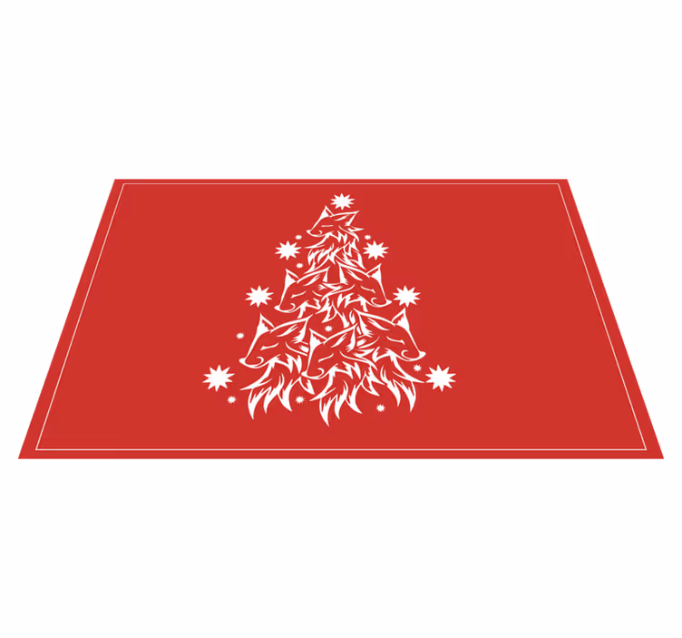 Alfombra vinílica navidad diseño de árbol de lobo - TenVinilo