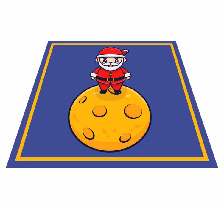 Alfombra vinílica Halloween papá noel en la luna - TenVinilo