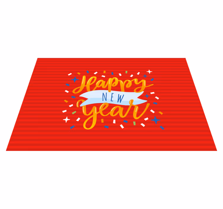 Alfombra vinílica navidad celebración de año nuevo - TenVinilo