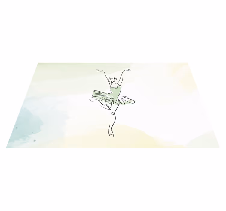 Alfombra vinílica infantil contorno de bailarina de ballet - TenVinilo