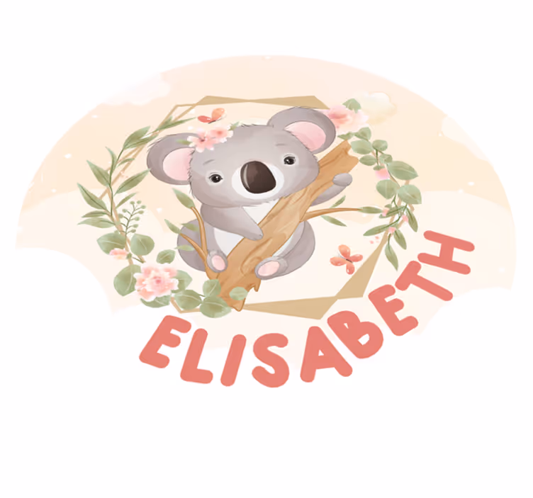 Alfombra vinílica personalizable arte de koala adorable - TenVinilo