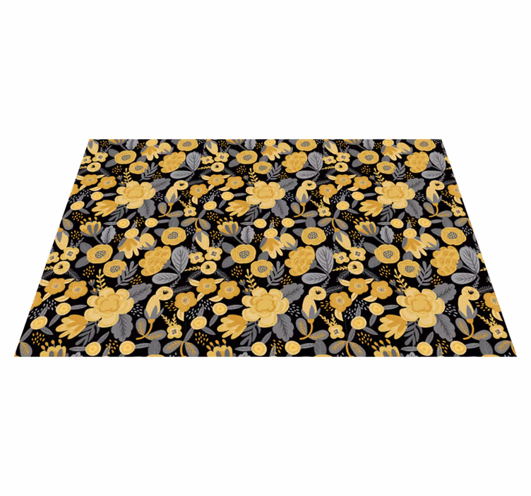 Alfombra vinílica naturaleza elegancia con estampado floral - TenVinilo