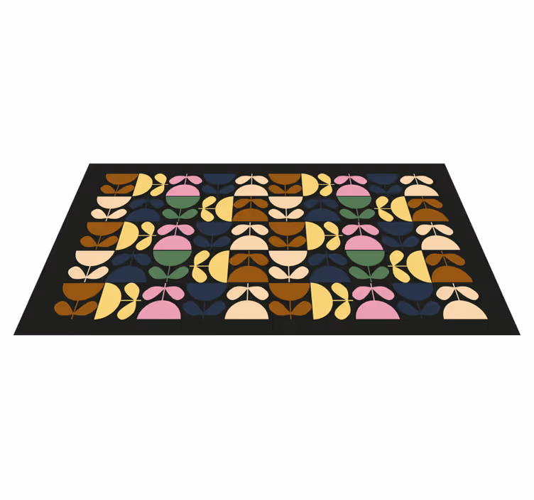 Alfombra vinílica hidráulica motivos de hojas vibrantes - TenVinilo