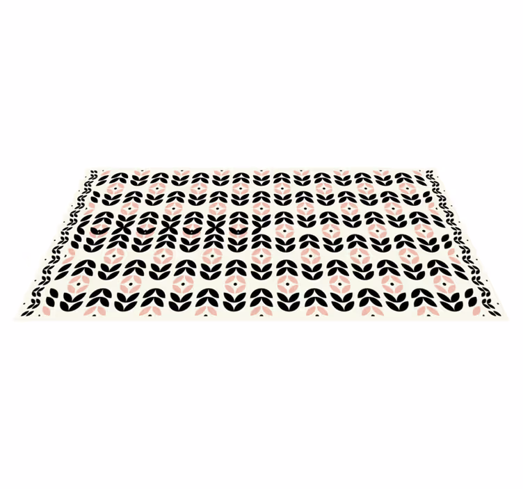 Alfombra vinílica moderna motivo geométrico floral - TenVinilo