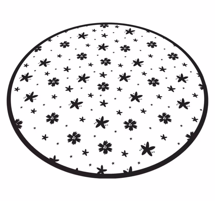 Alfombra vinílica flores patrón estrella floral - TenVinilo