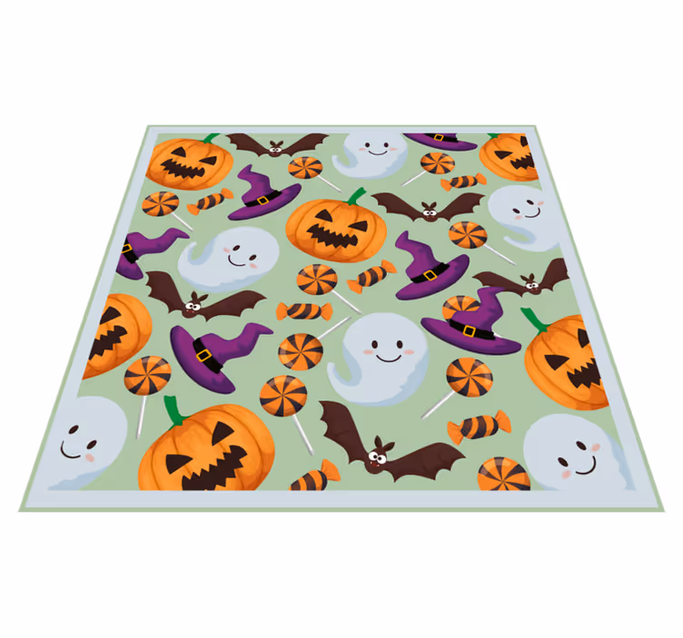 Alfombra vinílica halloween buenas vibras de halloween - TenVinilo