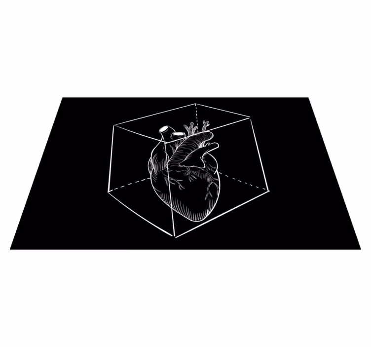 Alfombra vinílica moderna ilustración del corazón - TenVinilo