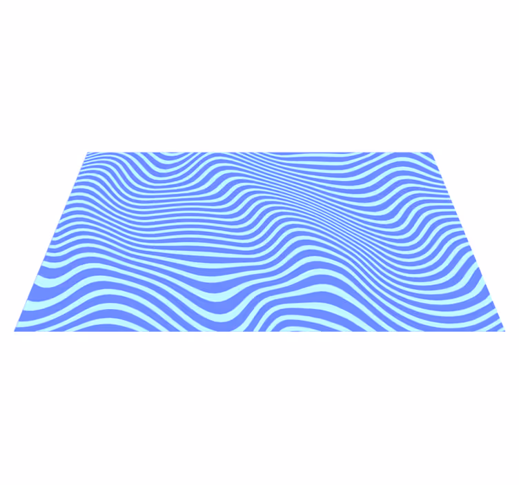 Alfombra vinílica geométrica olas azules que fluyen - TenVinilo