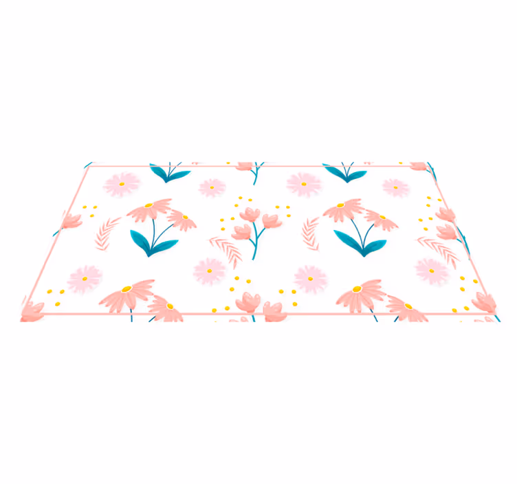 Alfombra vinílica flores Pastel minimalista - TenVinilo