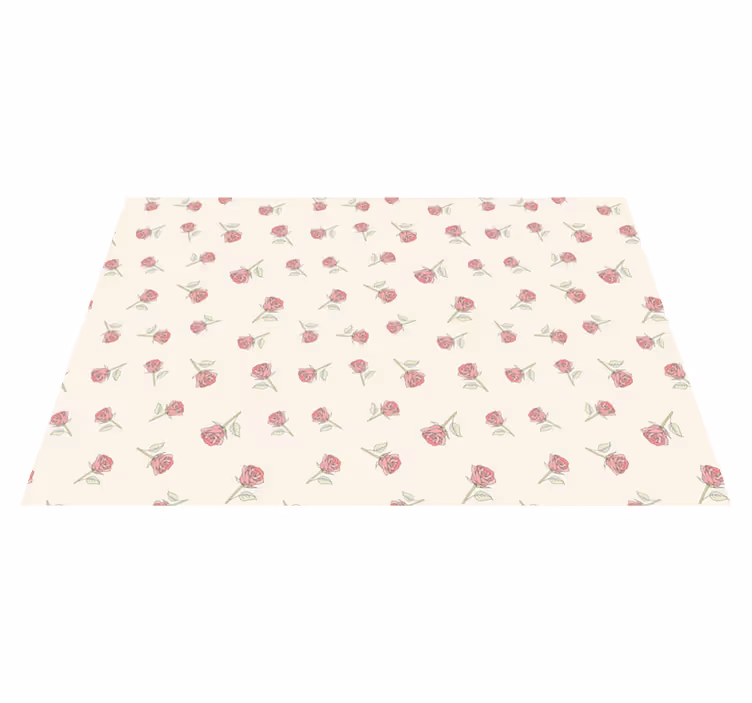 Alfombra vinílica flores encantador patrón de rosas - TenVinilo