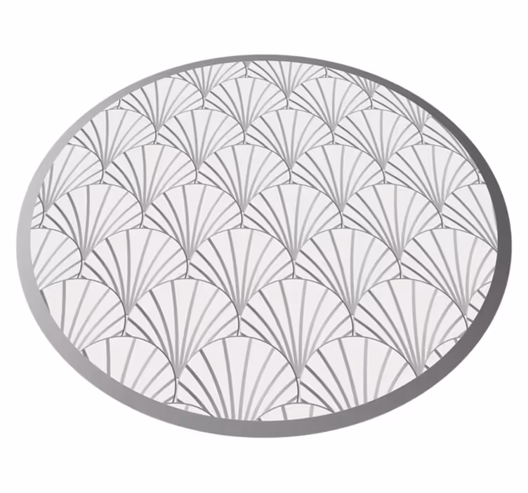 Alfombra vinílica hidráulica Patrón de conchas blancas art deco - TenVinilo