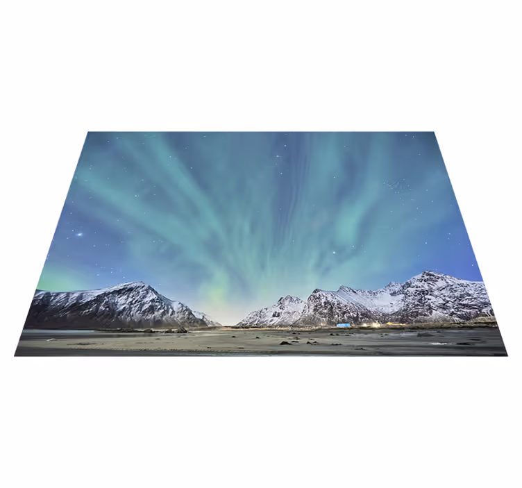 Alfombra vinílica naturaleza belleza de la aurora boreal - TenVinilo