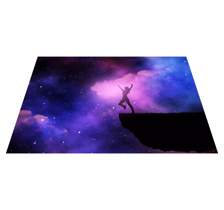 Alfombra vinílica de estrellas viaje cósmico - TenVinilo