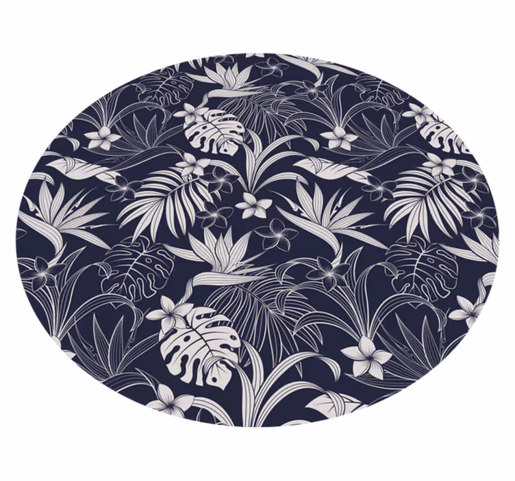 Alfombra vinílica naturaleza estampado floral de jungla - TenVinilo