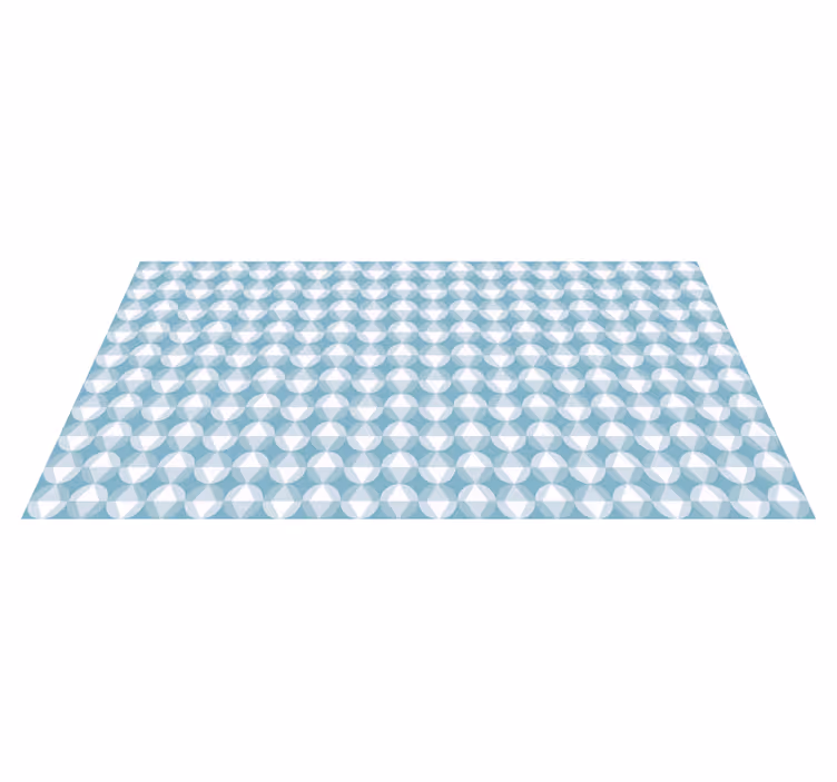 Alfombra vinílica nórdica Triángulo azul y blanco - TenVinilo