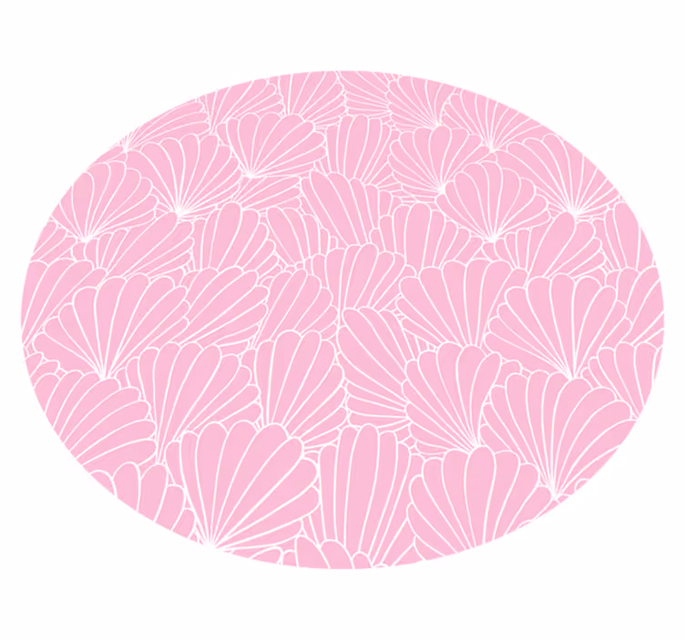 Alfombra vinílica baño patrón de concha rosa - TenVinilo