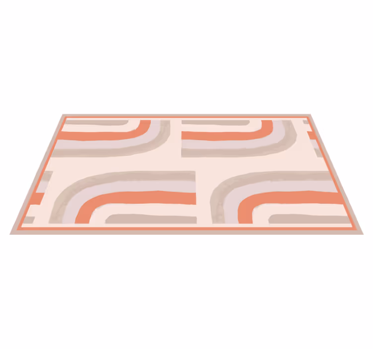Alfombra vinílica baño Curvas de arco iris rosa - TenVinilo