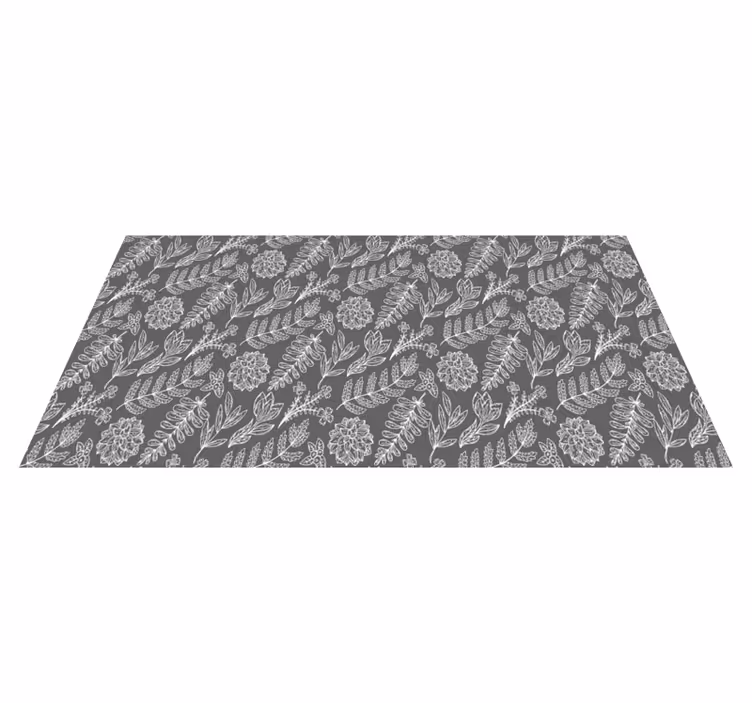 Alfombra vinílica flores patrón de follaje floral - TenVinilo