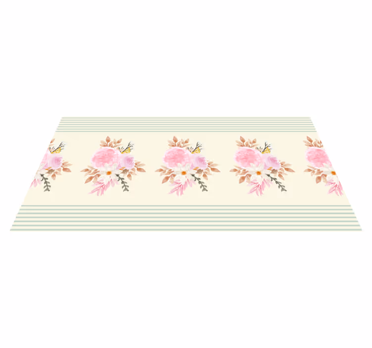 Alfombra vinílica baño arreglo floral suave - TenVinilo