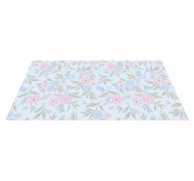 Alfombra vinilo flores diseño floral en tonos pasteles - TenVinilo