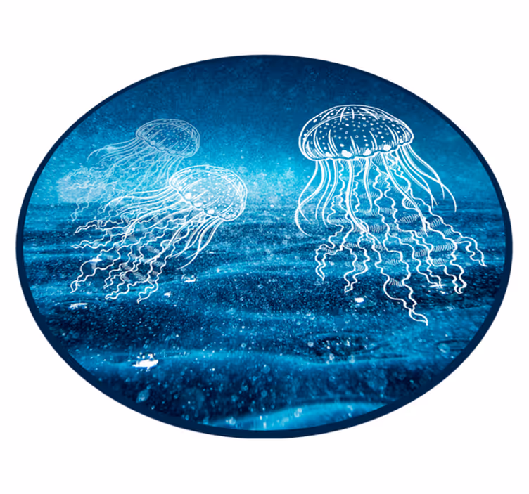 Aflombra vinílica animales escena del océano de medusas - TenVinilo
