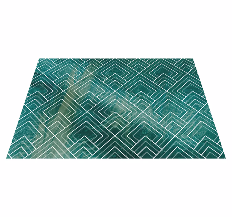 Alfombra vinílica hidráulica galón verde geométrico - TenVinilo
