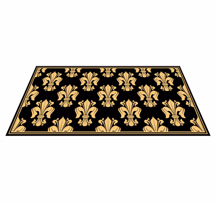 Alfombra vinílica salón elegante patrón de flor de lis - TenVinilo