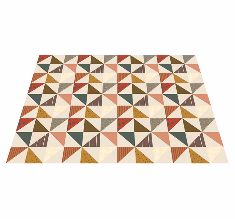 Alfombra vinílica geométrica formas geométricas eclécticas - TenVinilo