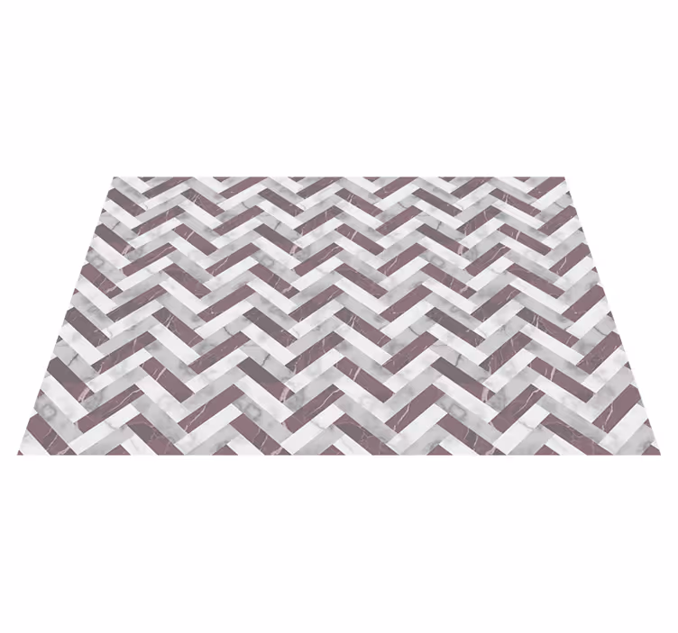 Alfombra vinílica geométrica con diseño de chevron - TenVinilo