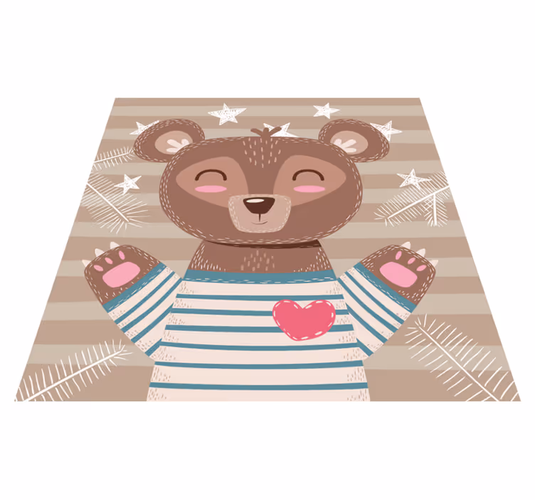 Alfombra vinílica bebé adorable ilustración de oso - TenVinilo