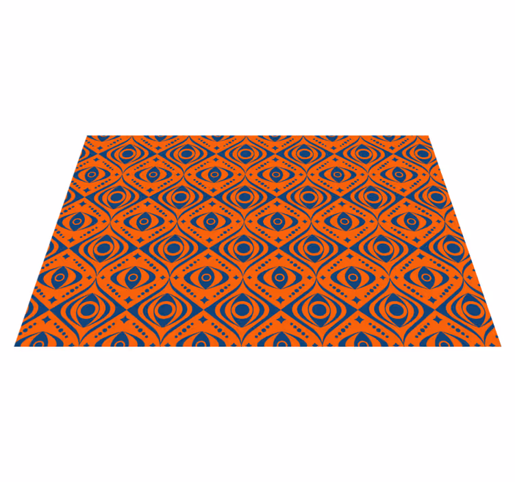 Alfombra vinílica geométrica patrón geométrico de ojos - TenVinilo