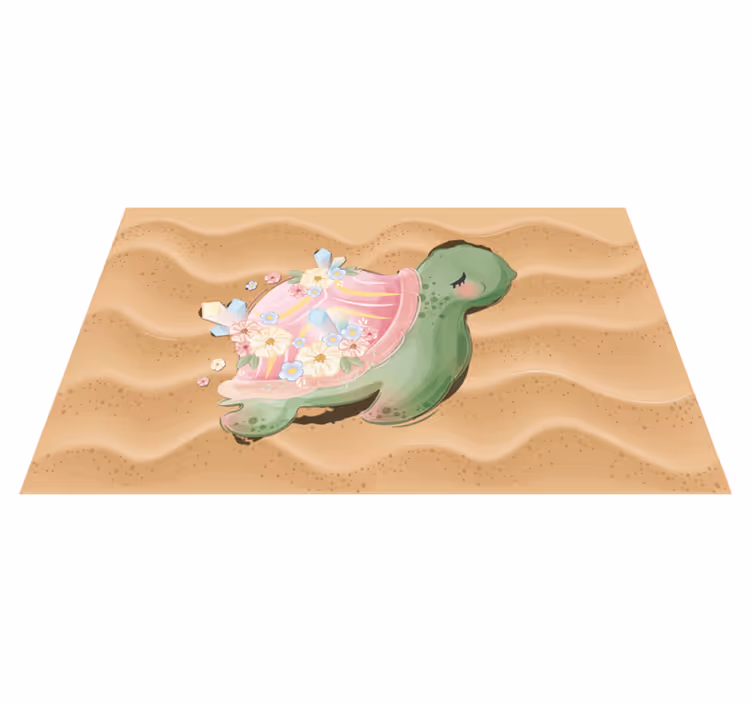 Alfombra vinílica infantil oasis de tortugas marinas - TenVinilo