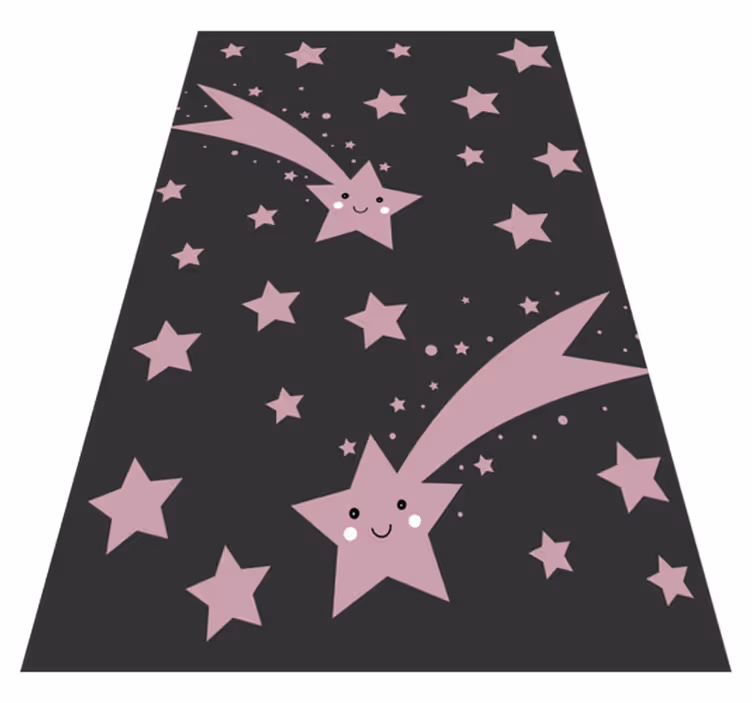 Alfombra vinílica bebé Estrellas fugaces rosas - TenVinilo