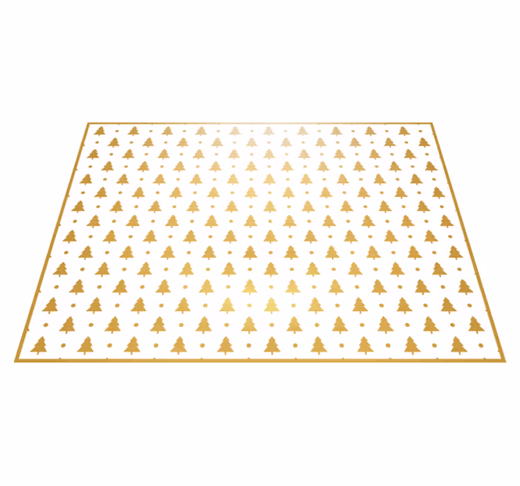 Alfombra vinílica navidad Pinos de navidad dorados - TenVinilo
