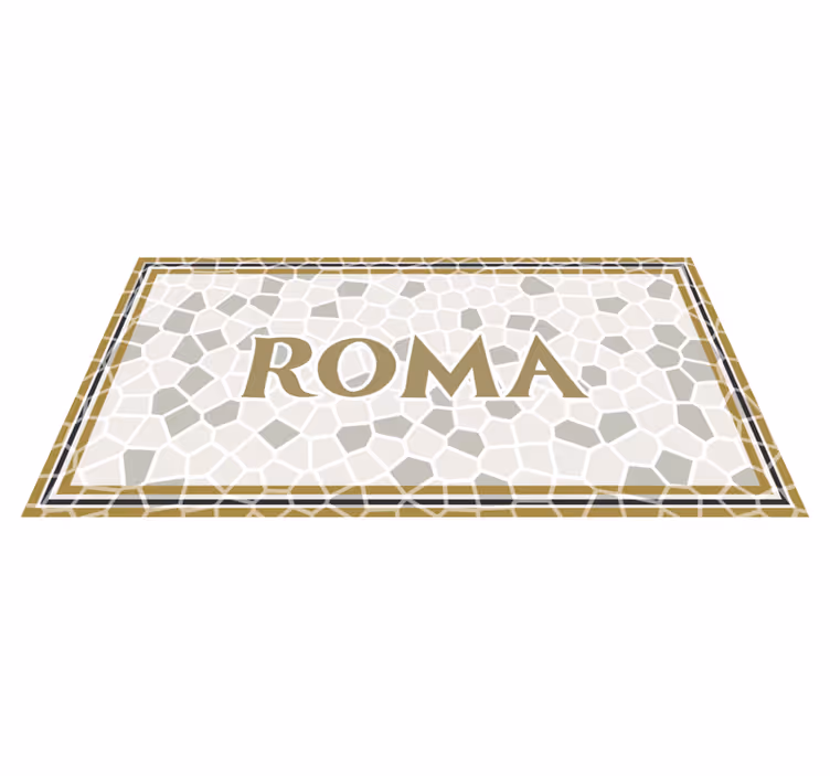 Alfombra vinílica con frase Mosaico romano roma - TenVinilo