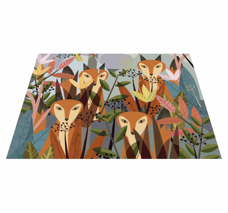 Aflombra vinílica animales arte de la fauna del bosque - TenVinilo