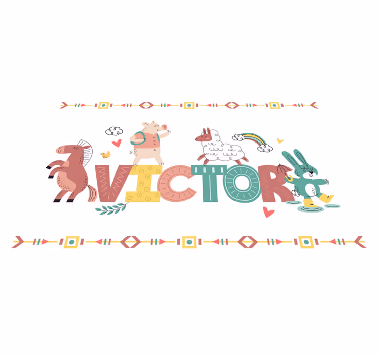 Alfombra vinílica personalizable animales del abecedario - TenVinilo