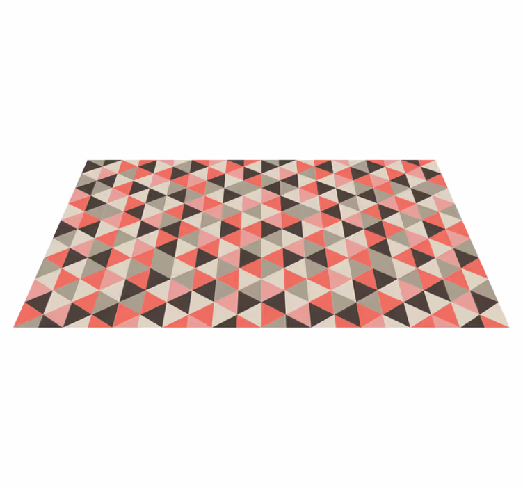 Alfombra de vinilo geométrica Patrón de triángulo gris y rosa - TenVinilo