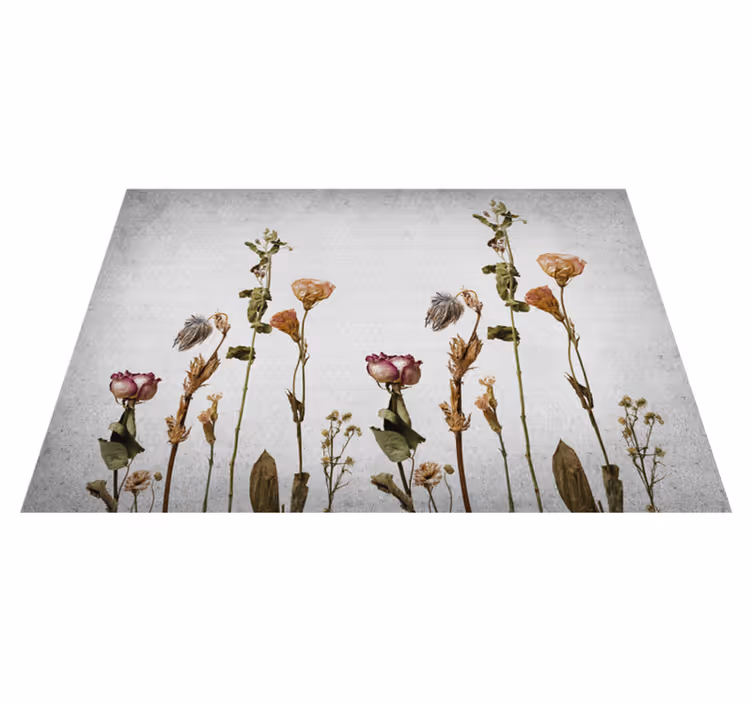 Alfombra vinílica flores imaginería botánica - TenVinilo