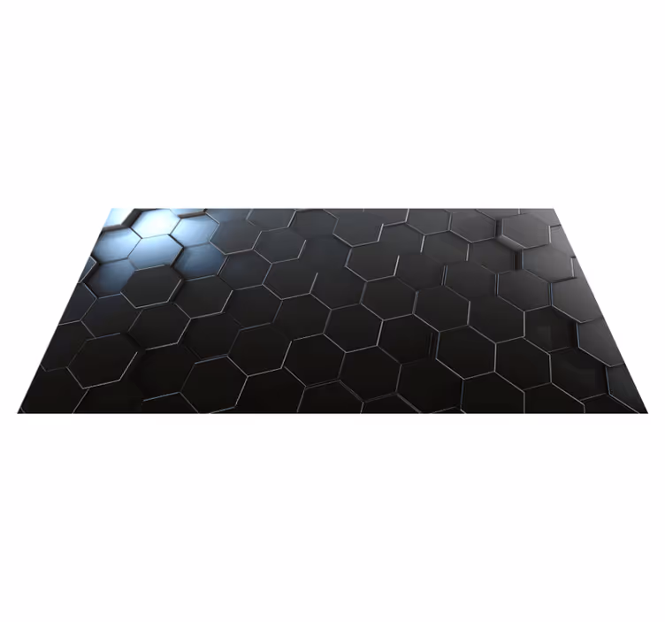 Alfombra vinílica geométrica gradiente hexagonal - TenVinilo
