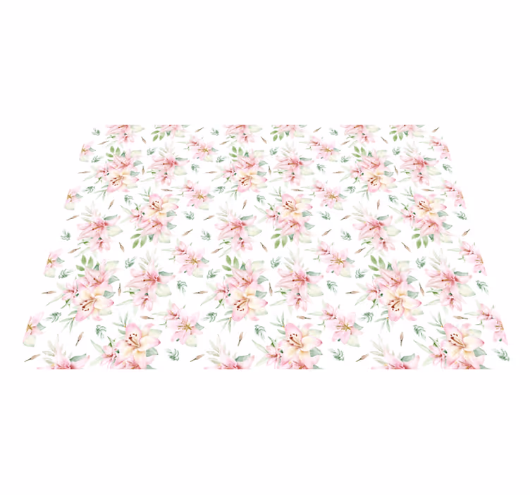 Alfombra vinílica flores elegancia floral en flor - TenVinilo