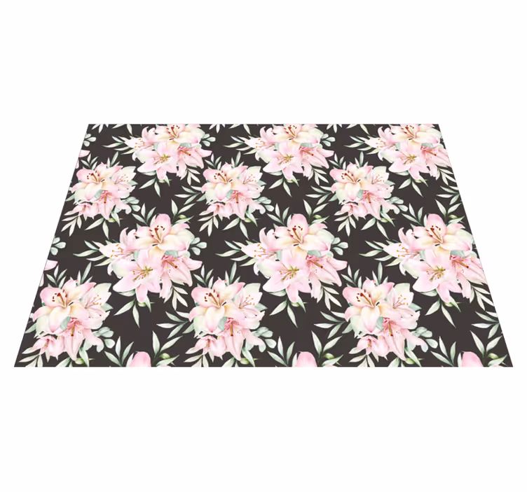 Alfombra vinílica flores manjar floral - TenVinilo
