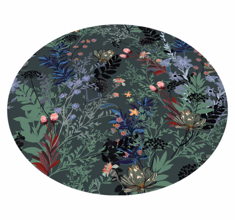Alfombra vinílica flores motivo botánico - TenVinilo