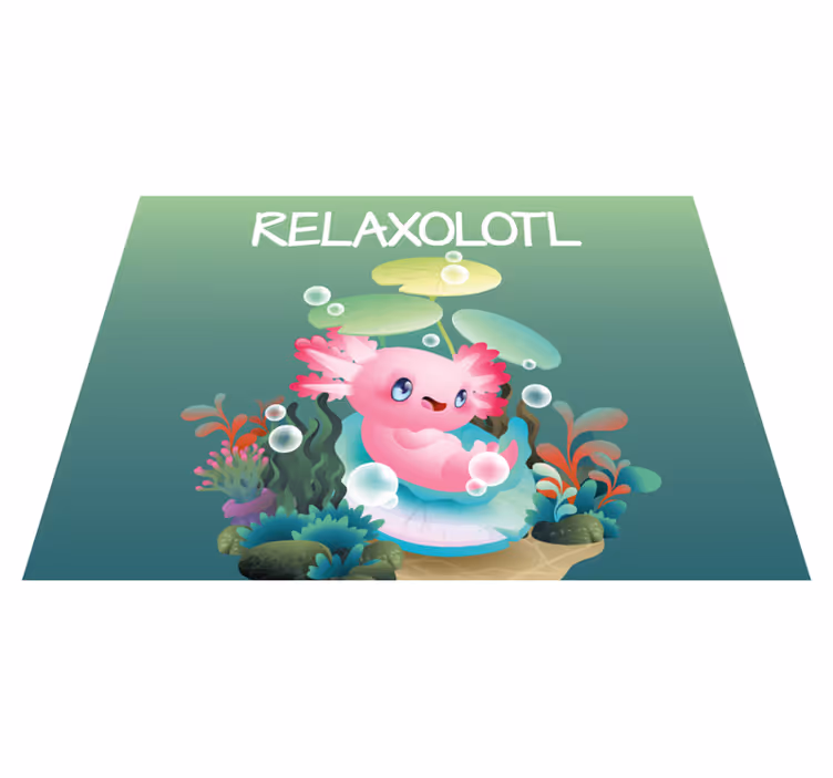 Alfombra vinílica infantil estanque relaxolotl - TenVinilo