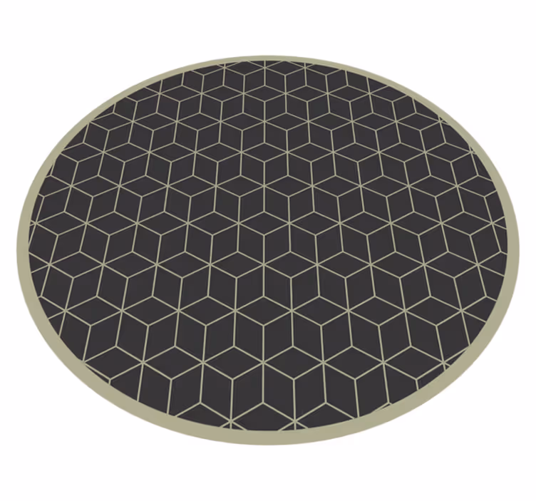 Alfombra vinílica con estampado geométrico y acento circular - TenVinilo