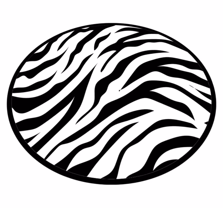 Alfombra vinílica animal print cebra rayas circulares - TenVinilo