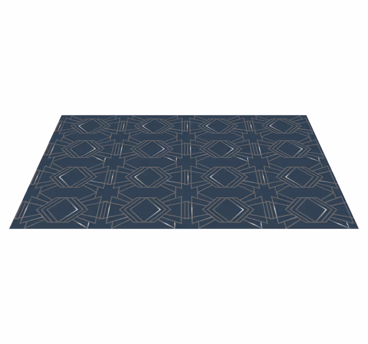 Alfombra de vinilo geométrica Formas vintage azul y rosa - TenVinilo